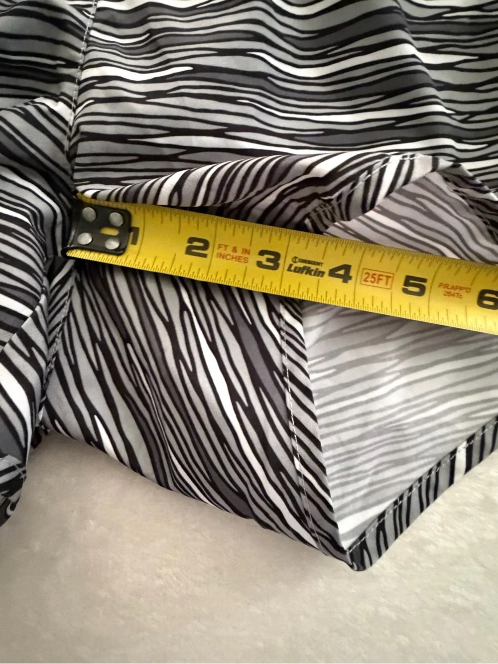 Nike Women’s Black and White Striped Athletic Running Shorts